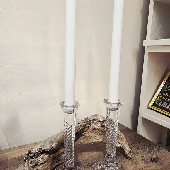 3 For 45 💗✨️Vintage Crystal Candlestick Holders – Set of 2 – EUC - Picture 4 of 5
